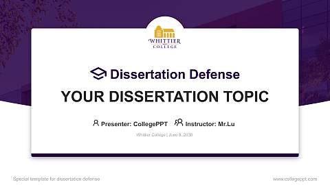 Whittier College Graduation Thesis Defense PPT Template