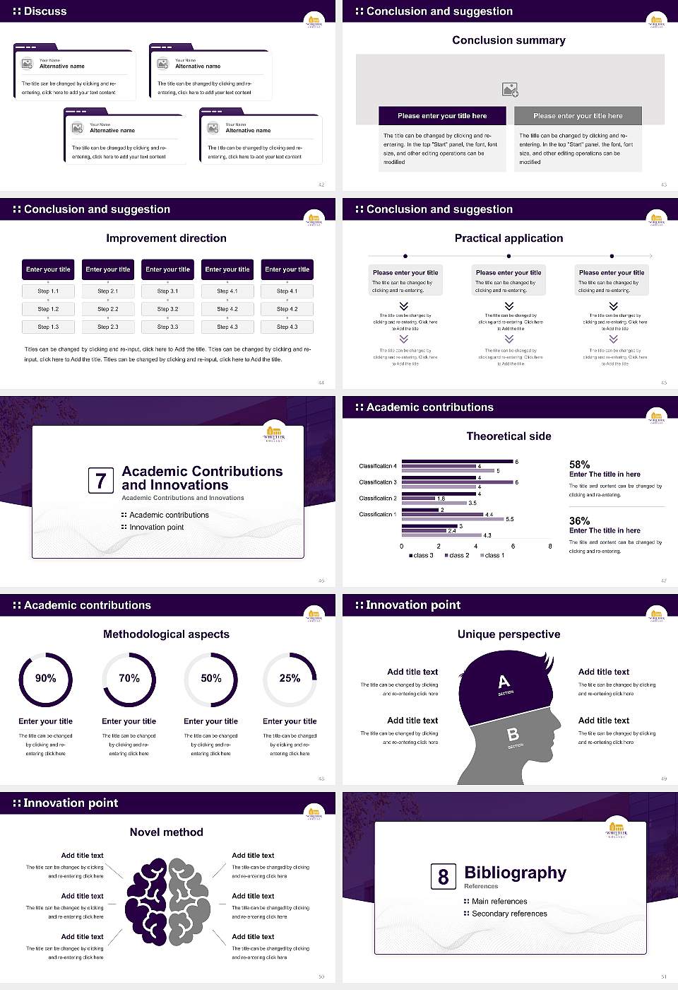 Whittier College Graduation Thesis Defense PPT Template16:9 ratio PPT effect preview image6