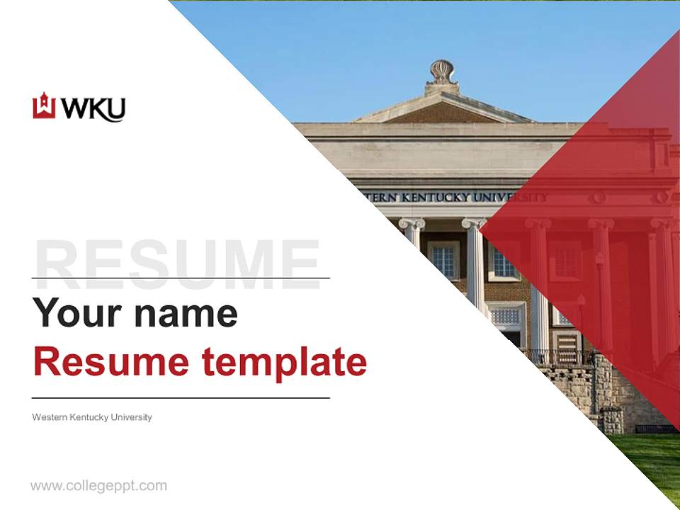 Western Kentucky University Resume PPT Template4:3 ratio PPT effect preview image5