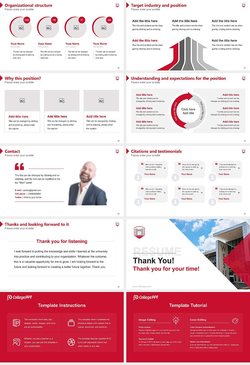 Winston-Salem State University Resume PPT Template16:9 ratio PPT effect preview image4