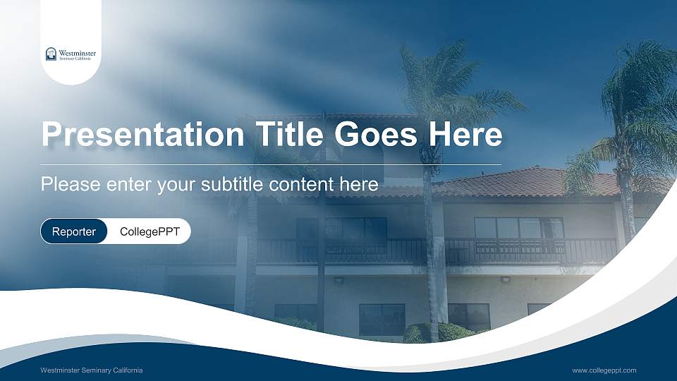 Westminster Seminary California Lecture Sharing and Networking Event PPT Template16:9 ratio PPT effect preview image