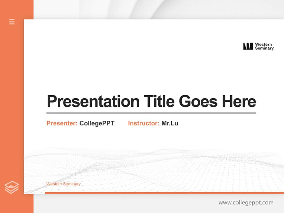 Western Seminary Thesis Proposal/Graduation Defense PPT Template4:3 ratio PPT effect preview image5