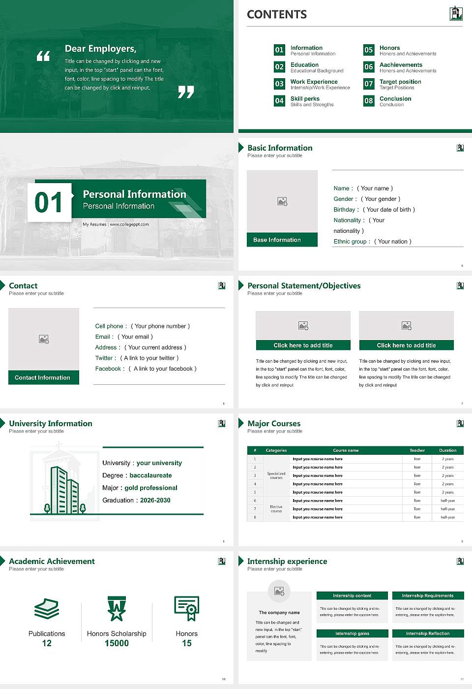 Wisconsin Lutheran College Resume PPT Template16:9 ratio PPT effect preview image2