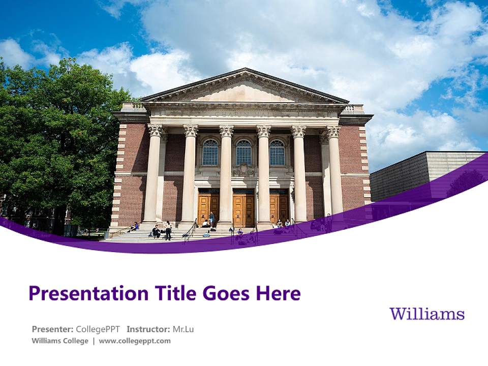 Williams College Course/Courseware Creation PPT Template4:3 ratio PPT effect preview image5