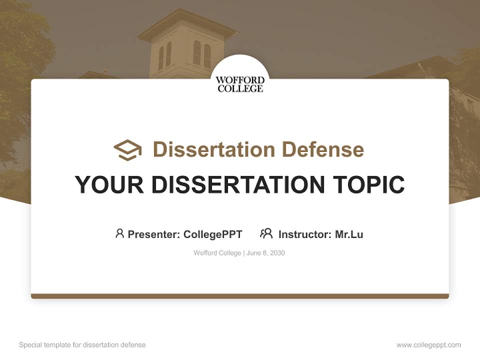Wofford College Graduation Thesis Defense PPT Template4:3 ratio PPT effect preview image7