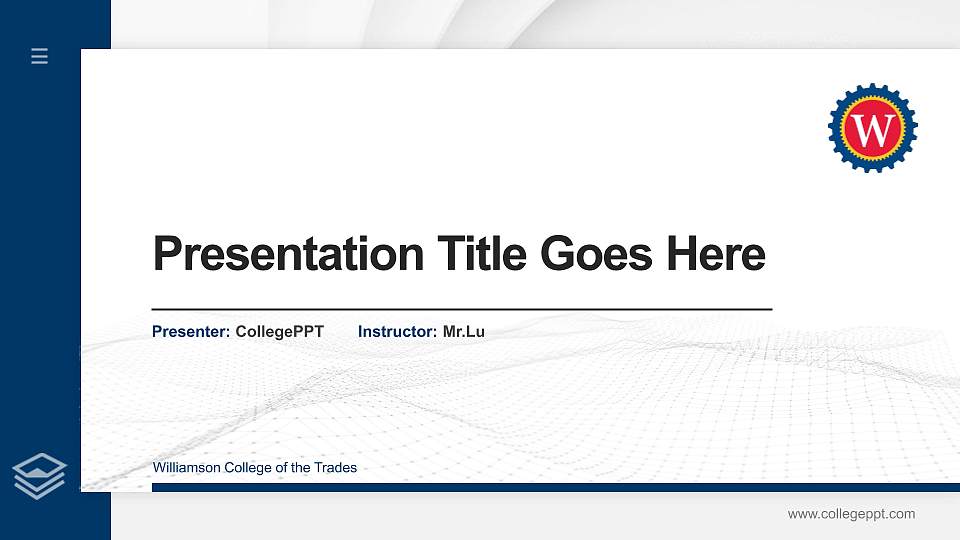 Williamson College of the Trades Thesis Proposal/Graduation Defense PPT Template16:9 ratio PPT effect preview image