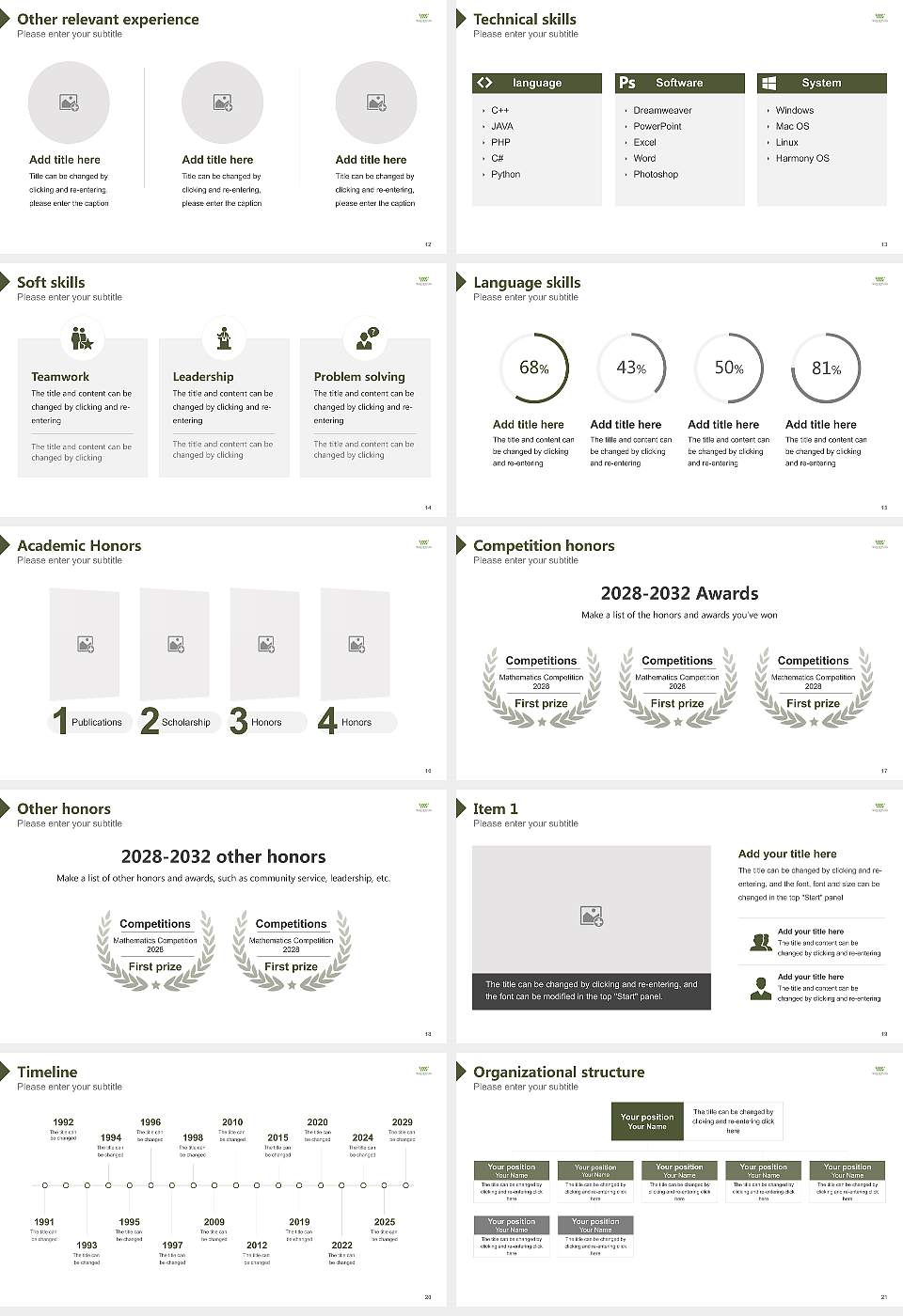 William Woods University Resume PPT Template16:9 ratio PPT effect preview image3