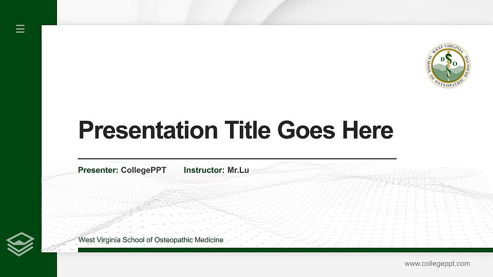 West Virginia School of Osteopathic Medicine Thesis Proposal/Graduation Defense PPT Template16:9 ratio PPT effect preview image