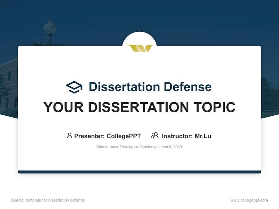 Winebrenner Theological Seminary Graduation Thesis Defense PPT Template4:3 ratio PPT effect preview image7