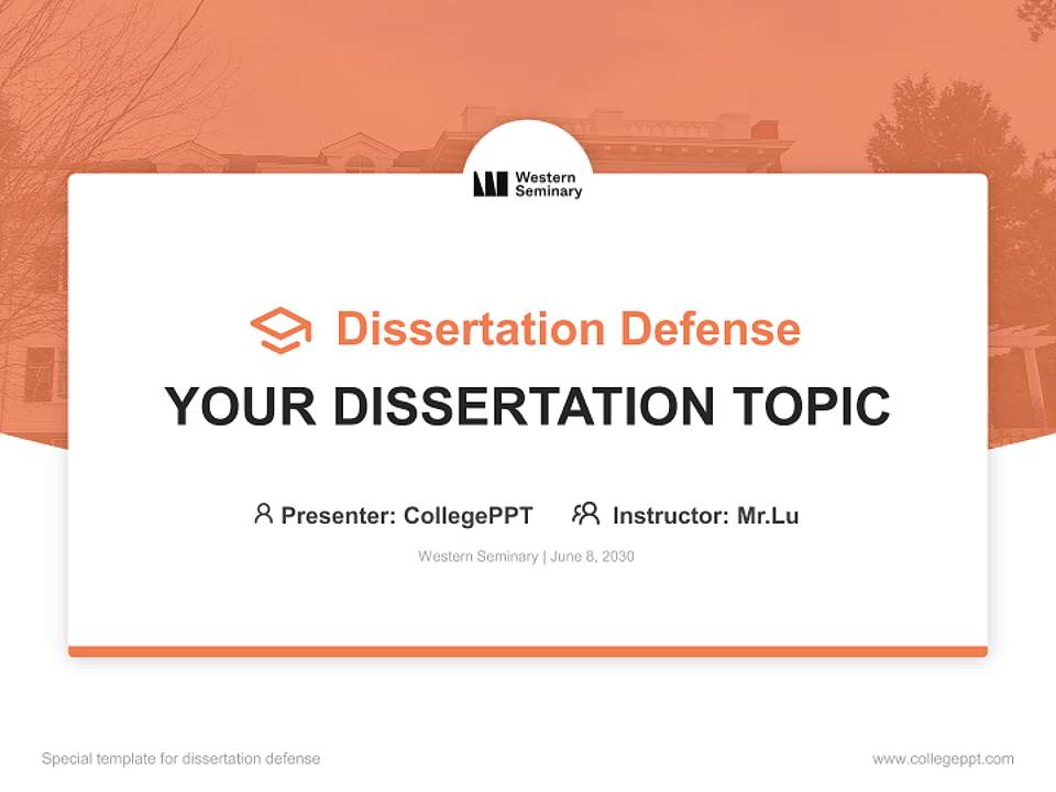 Western Seminary Graduation Thesis Defense PPT Template4:3 ratio PPT effect preview image7