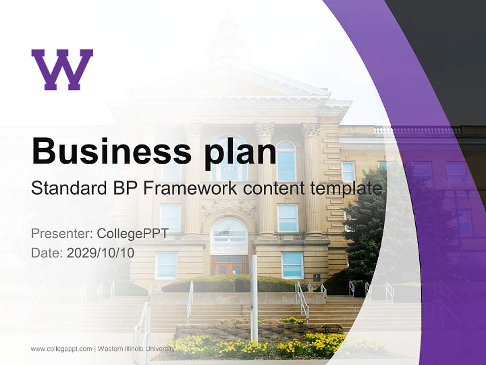 Western Illinois University Competition/Entrepreneurship Contest PPT Template4:3 ratio PPT effect preview image9