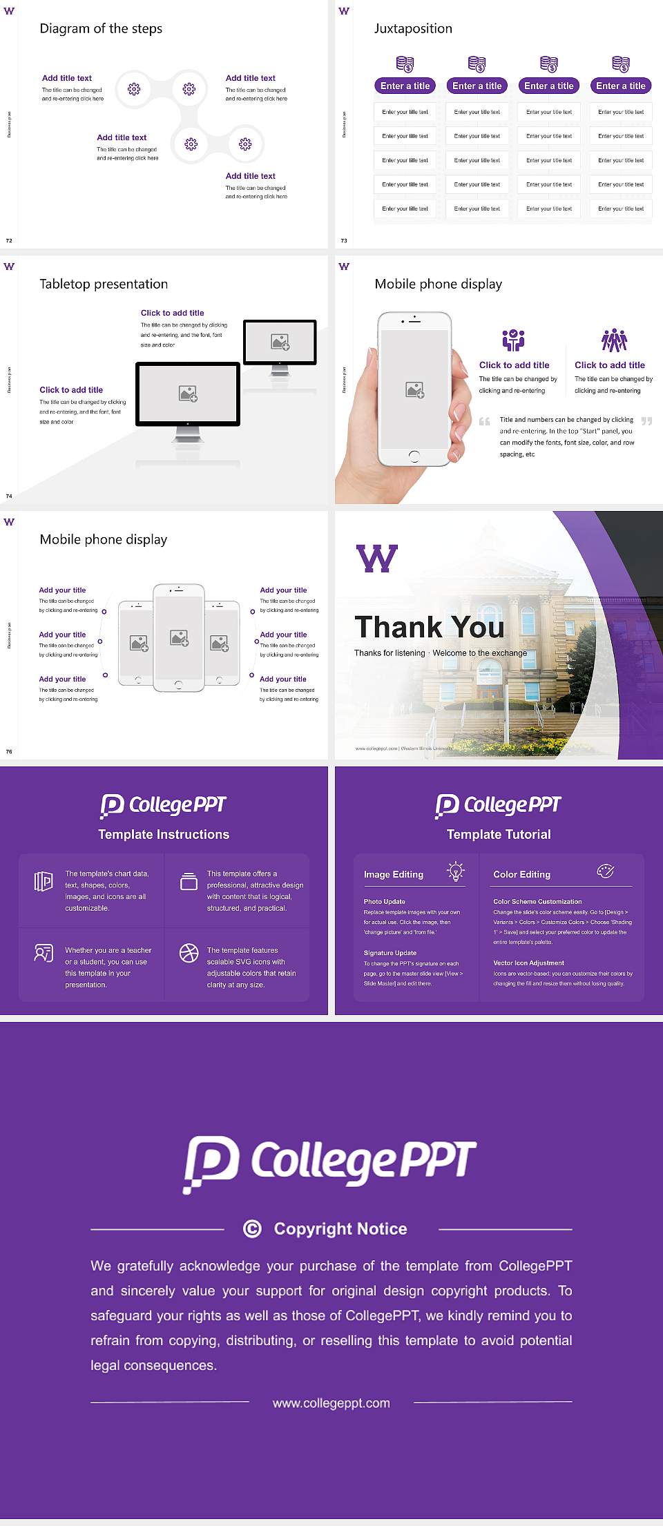 Western Illinois University Competition/Entrepreneurship Contest PPT Template4:3 ratio PPT effect preview image9