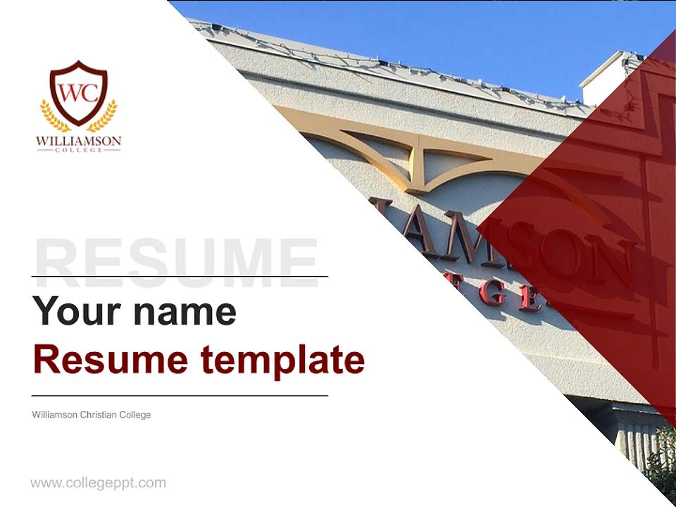 Williamson Christian College Resume PPT Template4:3 ratio PPT effect preview image5