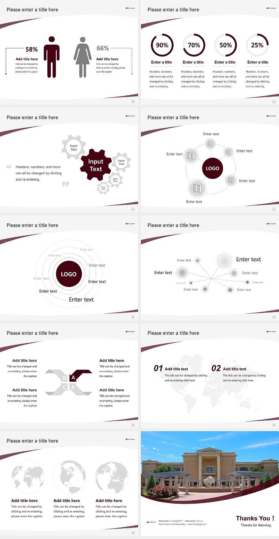 West Texas a & M University Course/Courseware Creation PPT Template4:3 ratio PPT effect preview image4