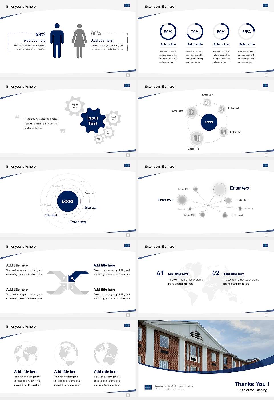 Wingate University Course/Courseware Creation PPT Template16:9 ratio PPT effect preview image4