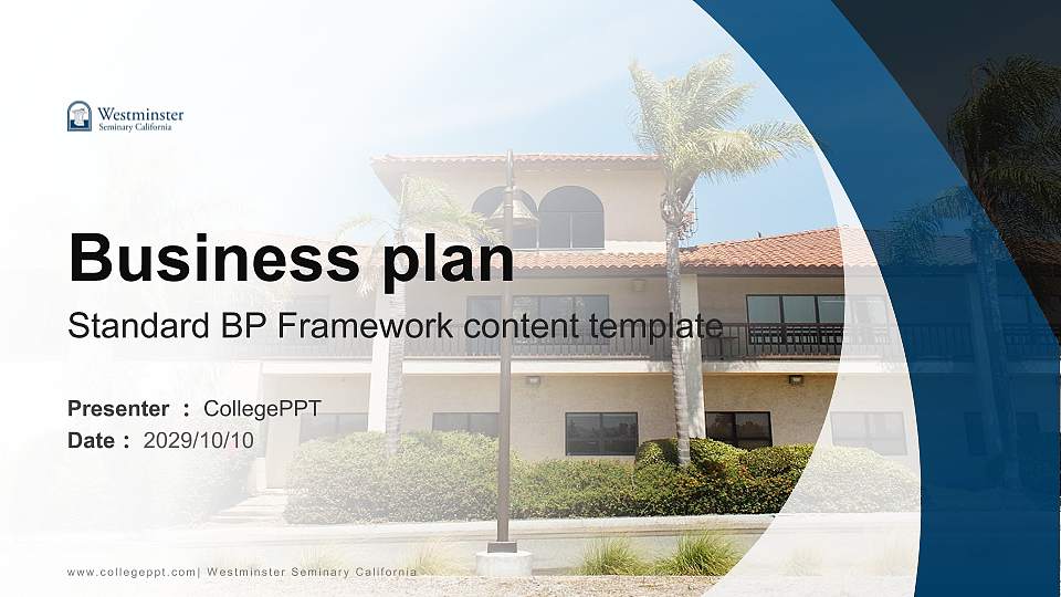 Westminster Seminary California Competition/Entrepreneurship Contest PPT Template16:9 ratio PPT effect preview image
