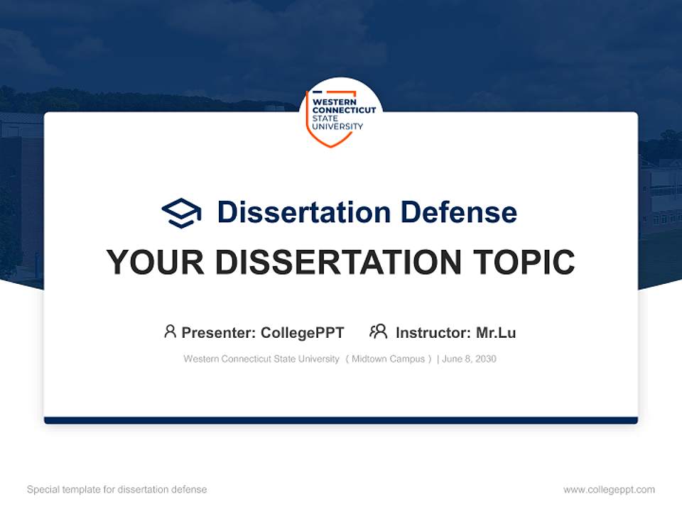 Western Connecticut State University （Midtown Campus） Graduation Thesis Defense PPT Template4:3 ratio PPT effect preview image7