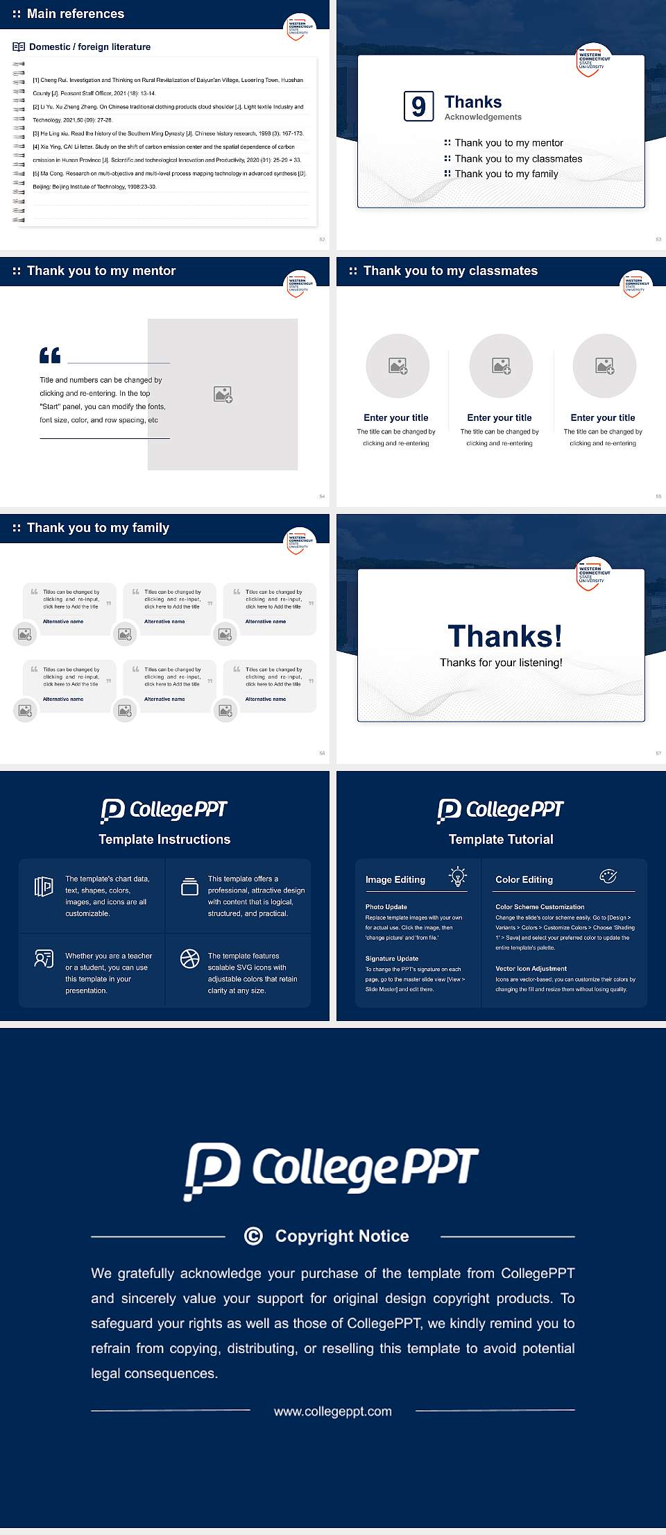 Western Connecticut State University （Midtown Campus） Graduation Thesis Defense PPT Template4:3 ratio PPT effect preview image7