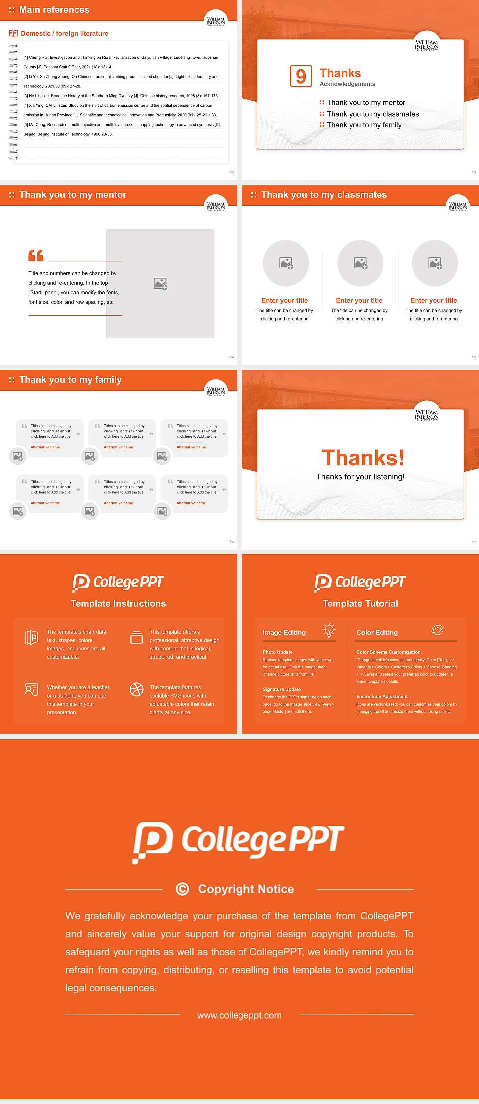 William Paterson University of New Jersey Graduation Thesis Defense PPT Template4:3 ratio PPT effect preview image7