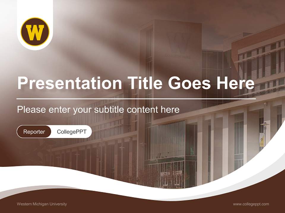 Western Michigan University Lecture Sharing and Networking Event PPT Template4:3 ratio PPT effect preview image4