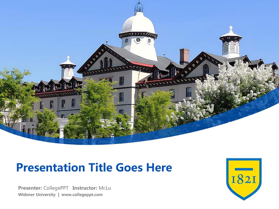Widener University Course/Courseware Creation PPT Template4:3 ratio PPT effect preview image5