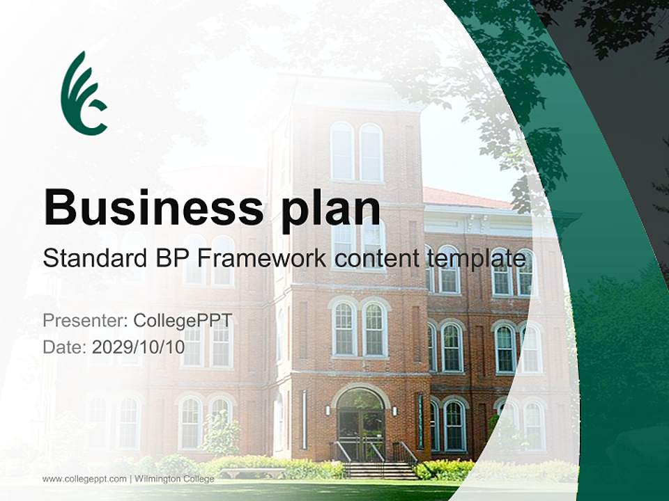 Wilmington College Competition/Entrepreneurship Contest PPT Template4:3 ratio PPT effect preview image9