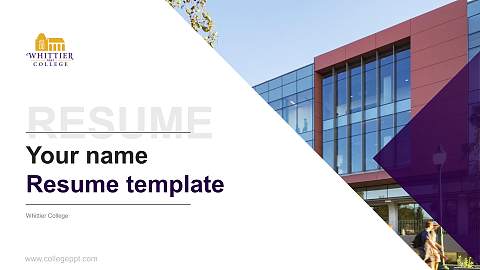 Whittier College Resume PPT Template