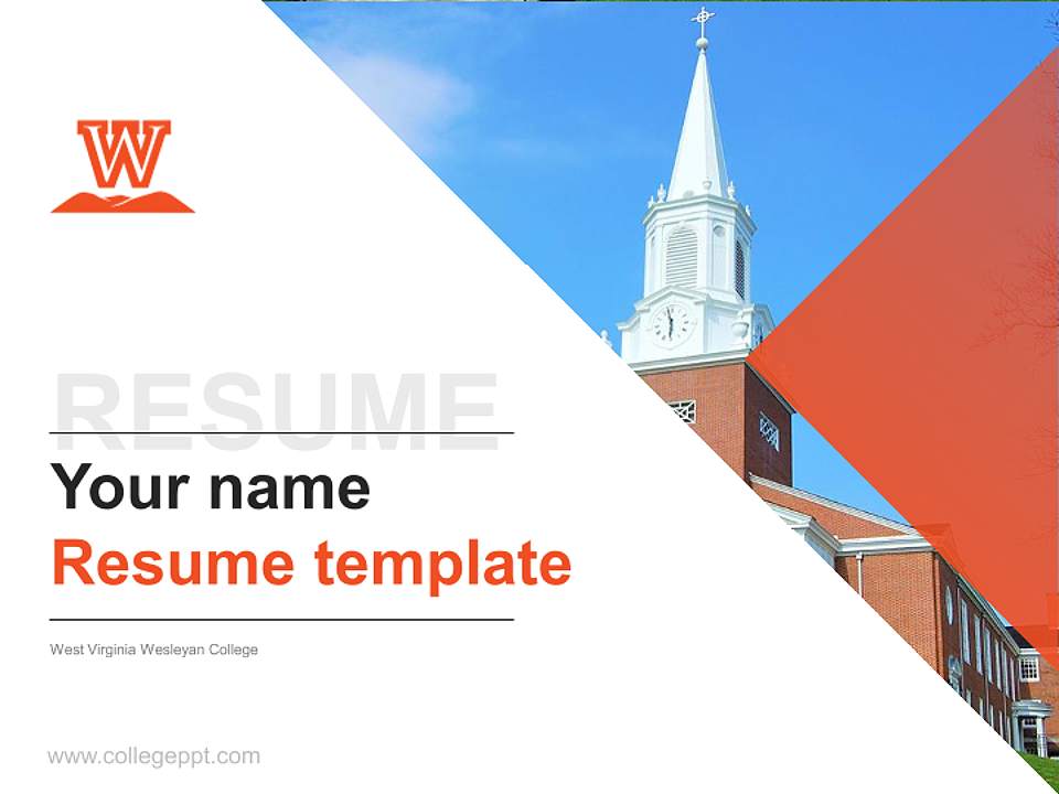 West Virginia Wesleyan College Resume PPT Template4:3 ratio PPT effect preview image5