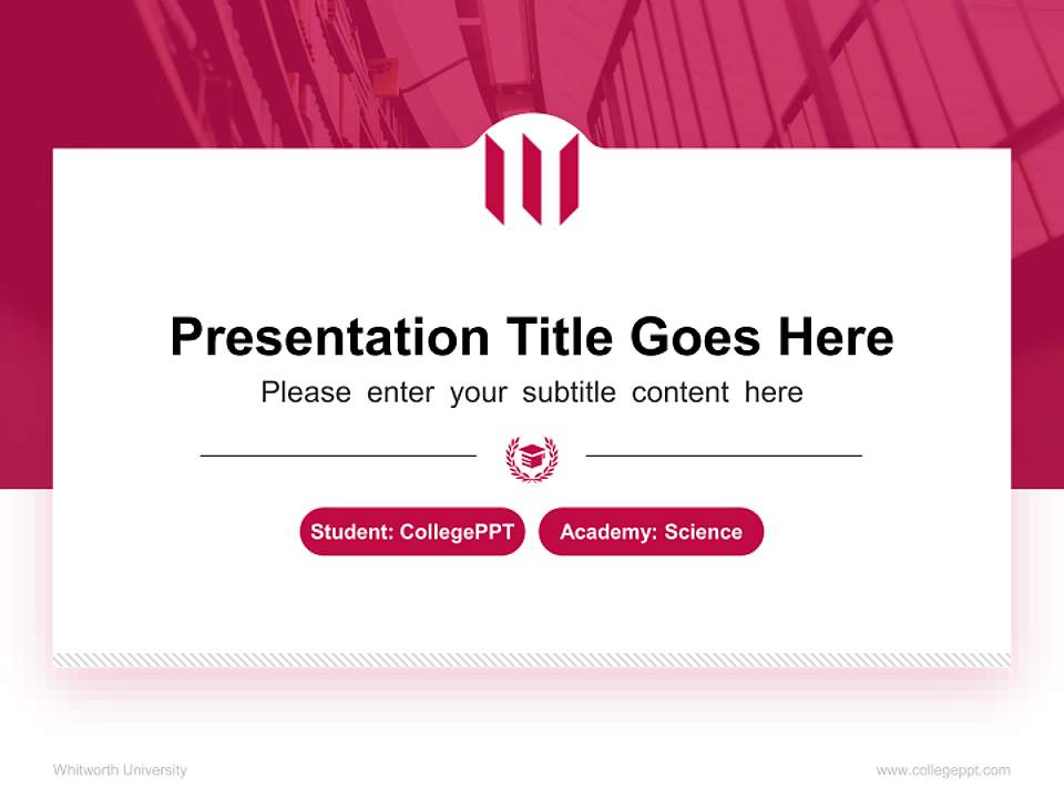 Whitworth University National Scholarship Defense PPT Template4:3 ratio PPT effect preview image4