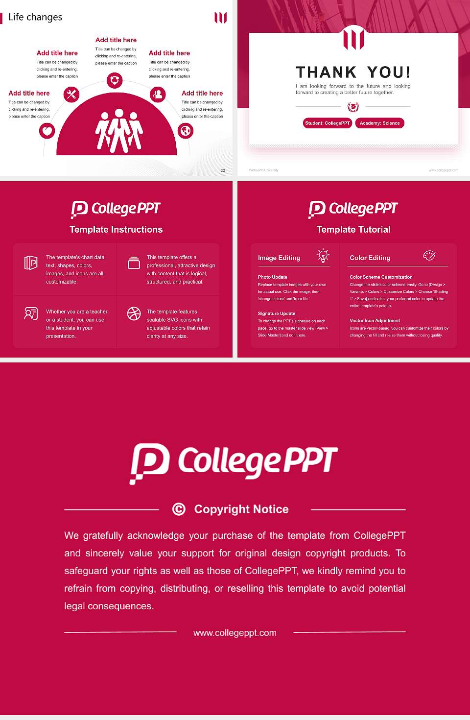 Whitworth University National Scholarship Defense PPT Template4:3 ratio PPT effect preview image4