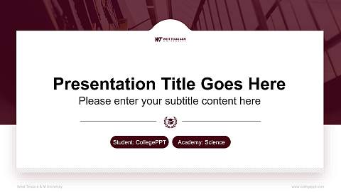 West Texas a & M University National Scholarship Defense PPT Template