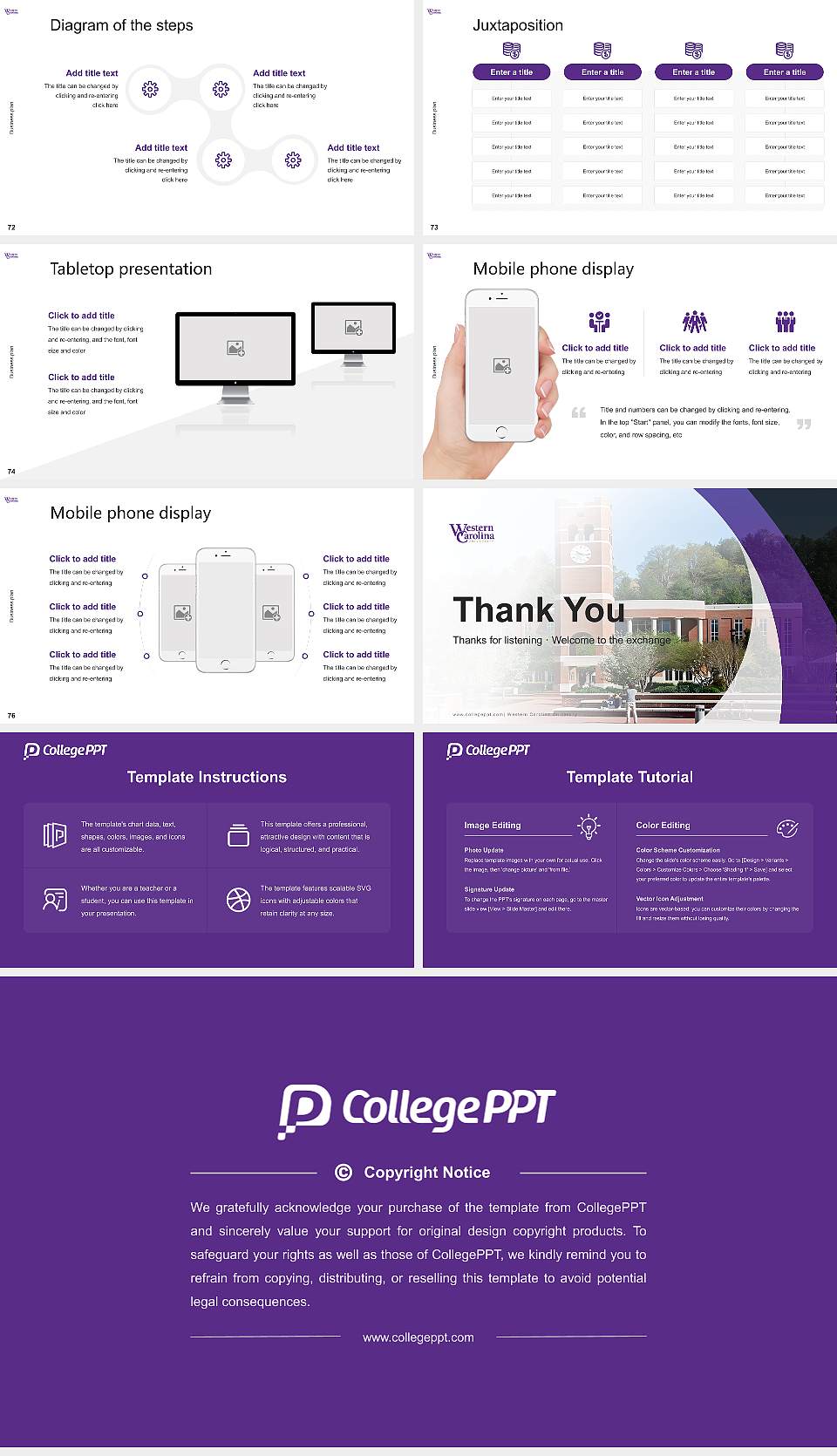 Western Carolina University Competition/Entrepreneurship Contest PPT Template16:9 ratio PPT effect preview image9