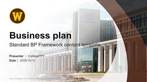 Western Michigan University Competition/Entrepreneurship Contest PPT Template