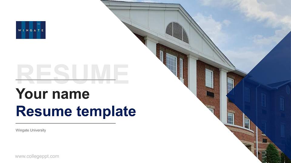 Wingate University Resume PPT Template16:9 ratio PPT effect preview image