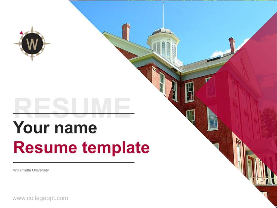 Willamette University Resume PPT Template4:3 ratio PPT effect preview image5
