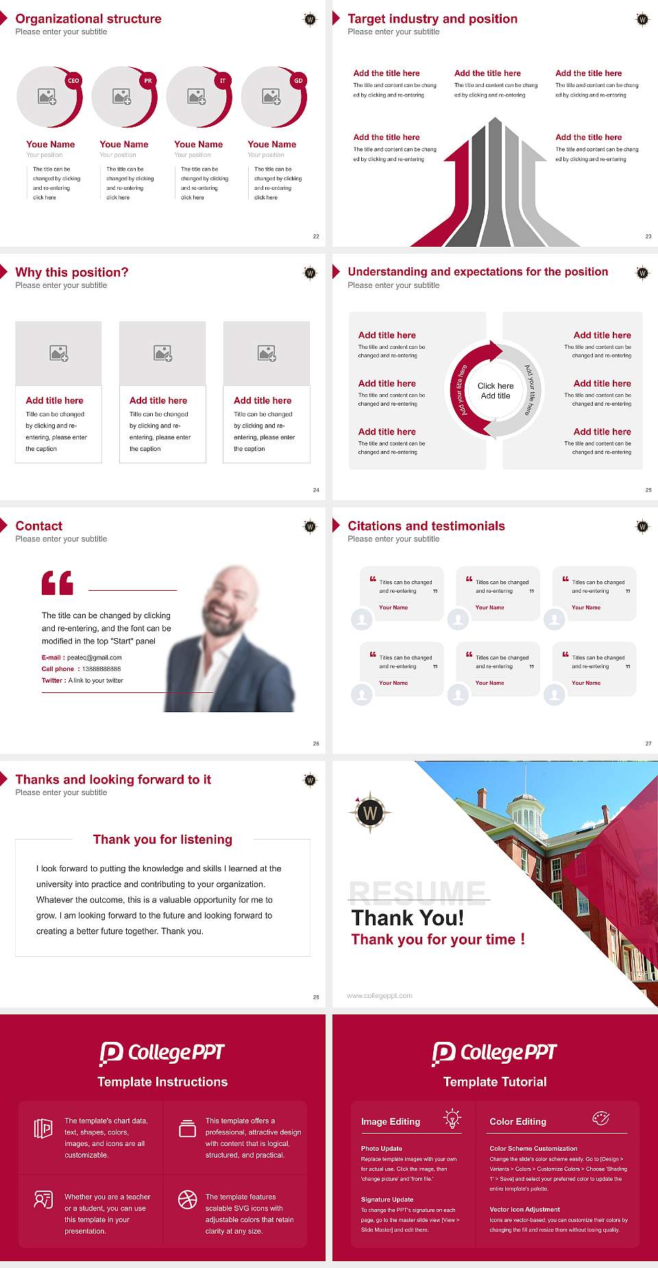 Willamette University Resume PPT Template4:3 ratio PPT effect preview image4