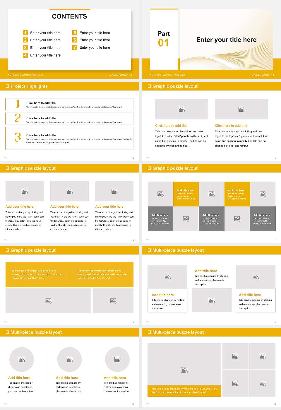 West Virginia University at Parkersburg General Purpose PPT Template16:9 ratio PPT effect preview image2