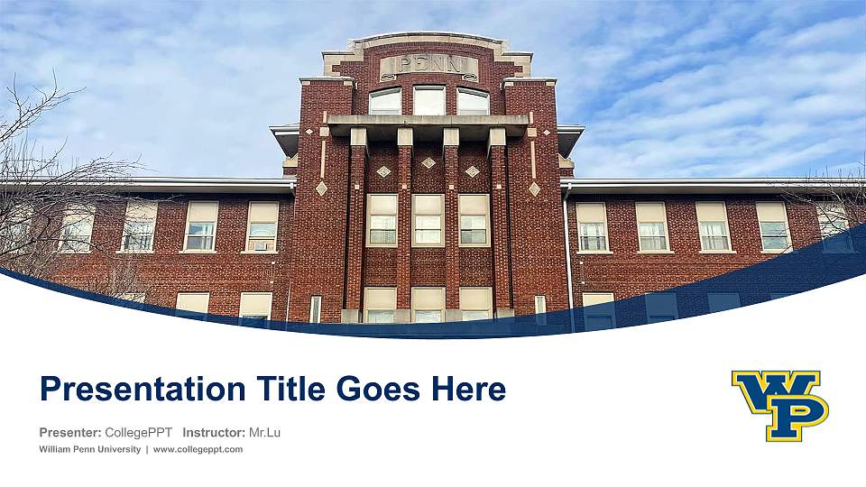 William Penn University Course/Courseware Creation PPT Template16:9 ratio PPT effect preview image