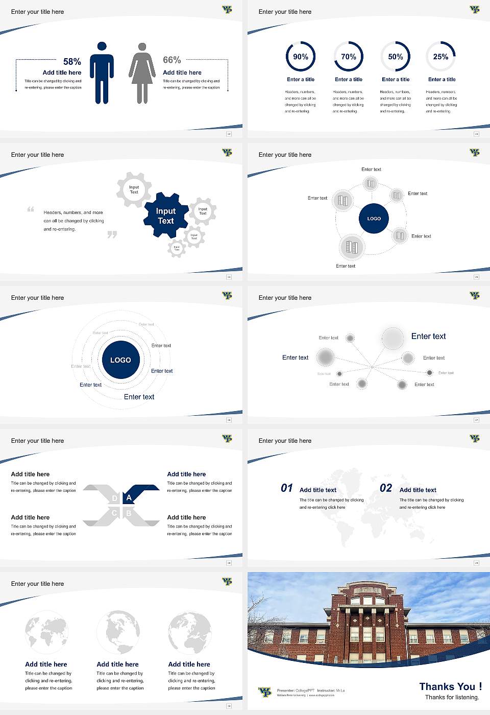 William Penn University Course/Courseware Creation PPT Template16:9 ratio PPT effect preview image4