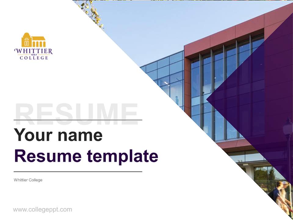 Whittier College Resume PPT Template4:3 ratio PPT effect preview image5