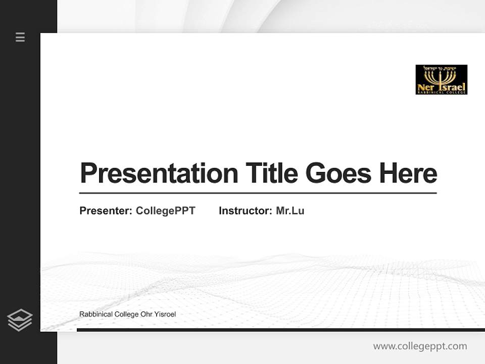 Rabbinical College Ohr Yisroel Thesis Proposal/Graduation Defense PPT Template4:3 ratio PPT effect preview image5
