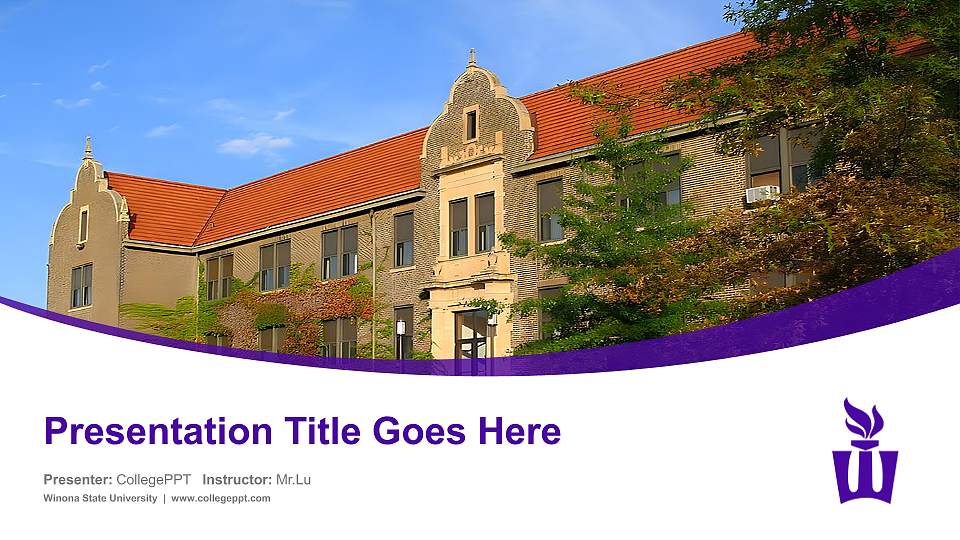 Winona State University Course/Courseware Creation PPT Template16:9 ratio PPT effect preview image