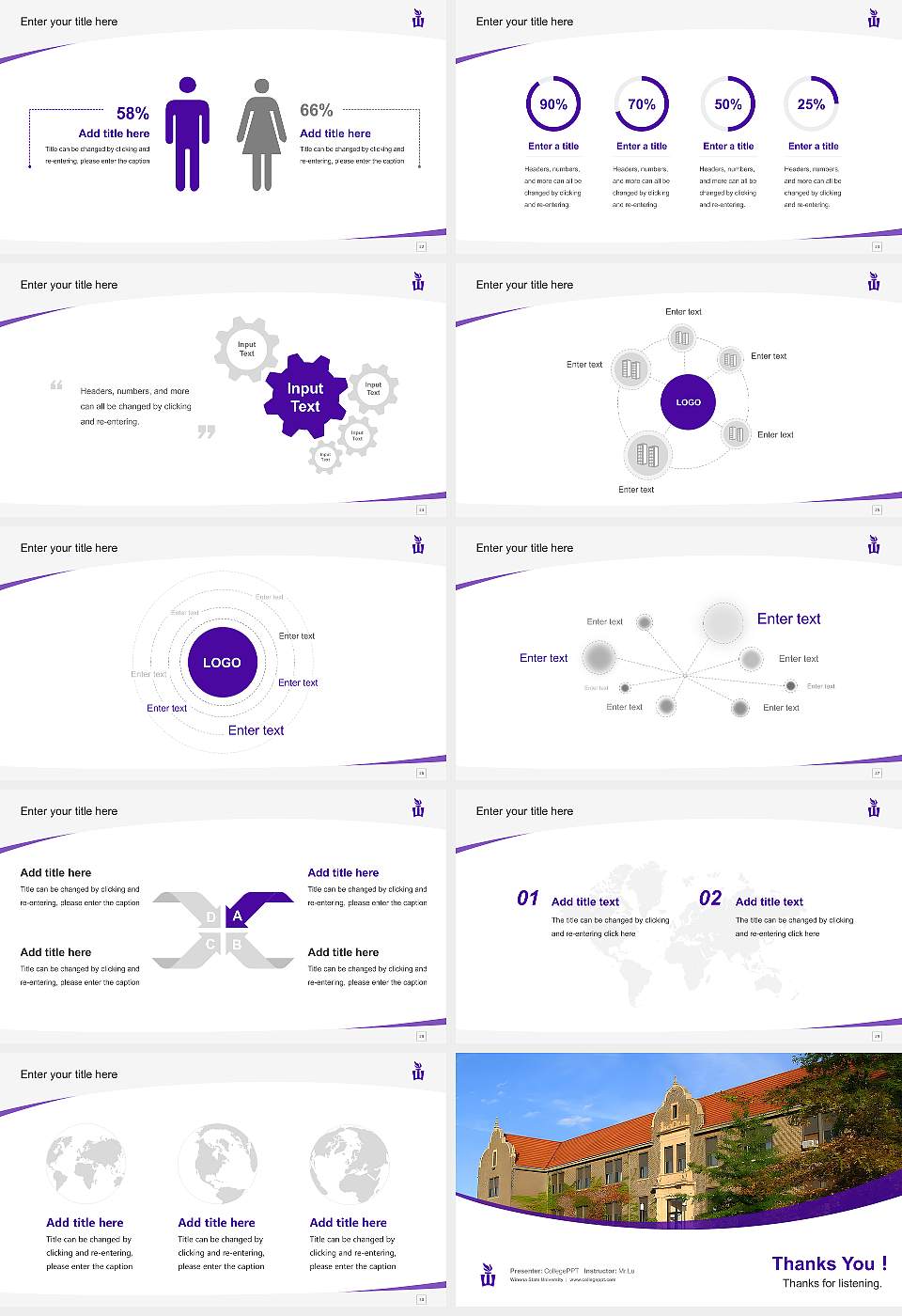 Winona State University Course/Courseware Creation PPT Template16:9 ratio PPT effect preview image4