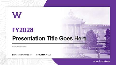 Western Illinois University Academic Presentation/Research Findings Report PPT Template