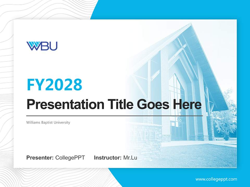 Williams Baptist University Academic Presentation/Research Findings Report PPT Template4:3 ratio PPT effect preview image5