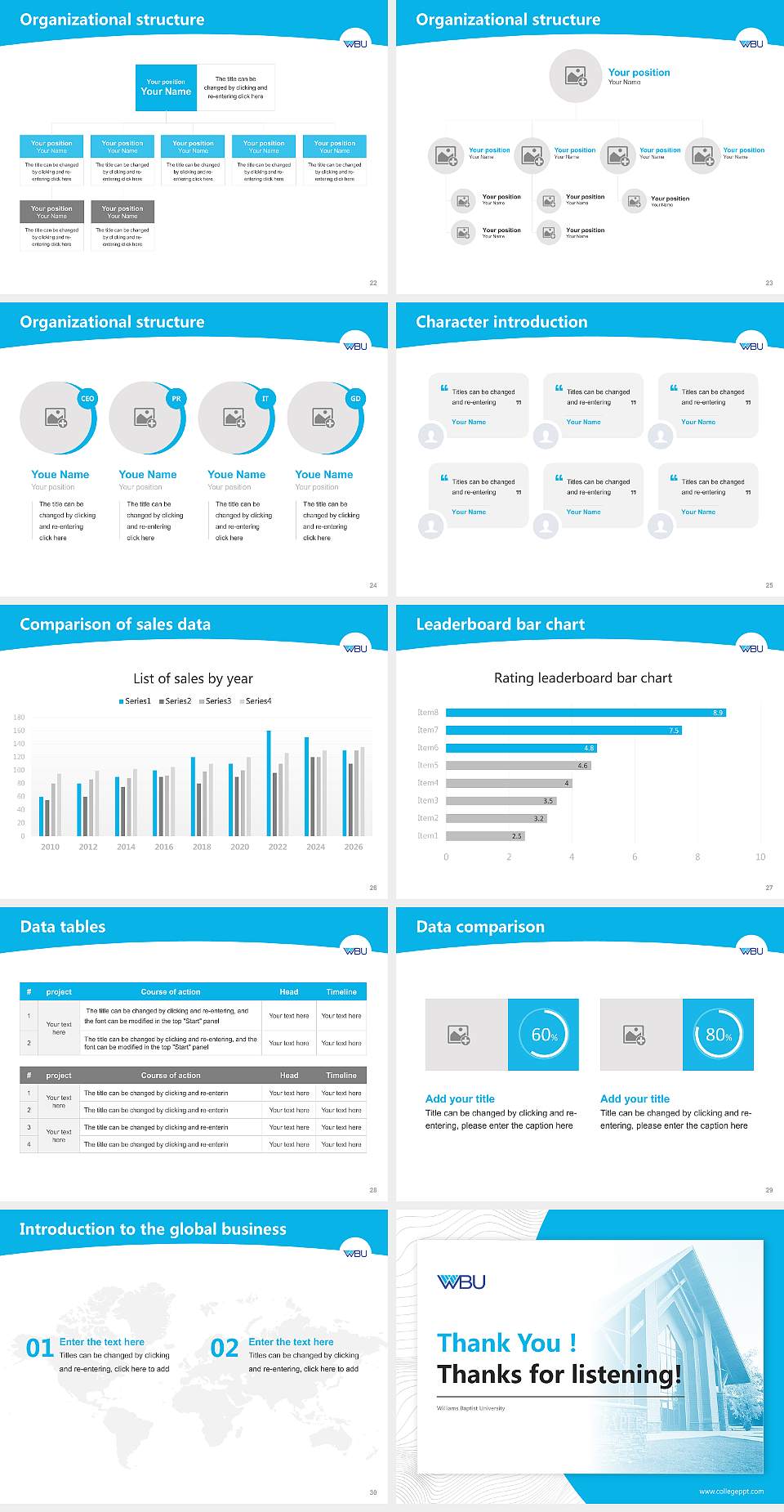 Williams Baptist University Academic Presentation/Research Findings Report PPT Template4:3 ratio PPT effect preview image4