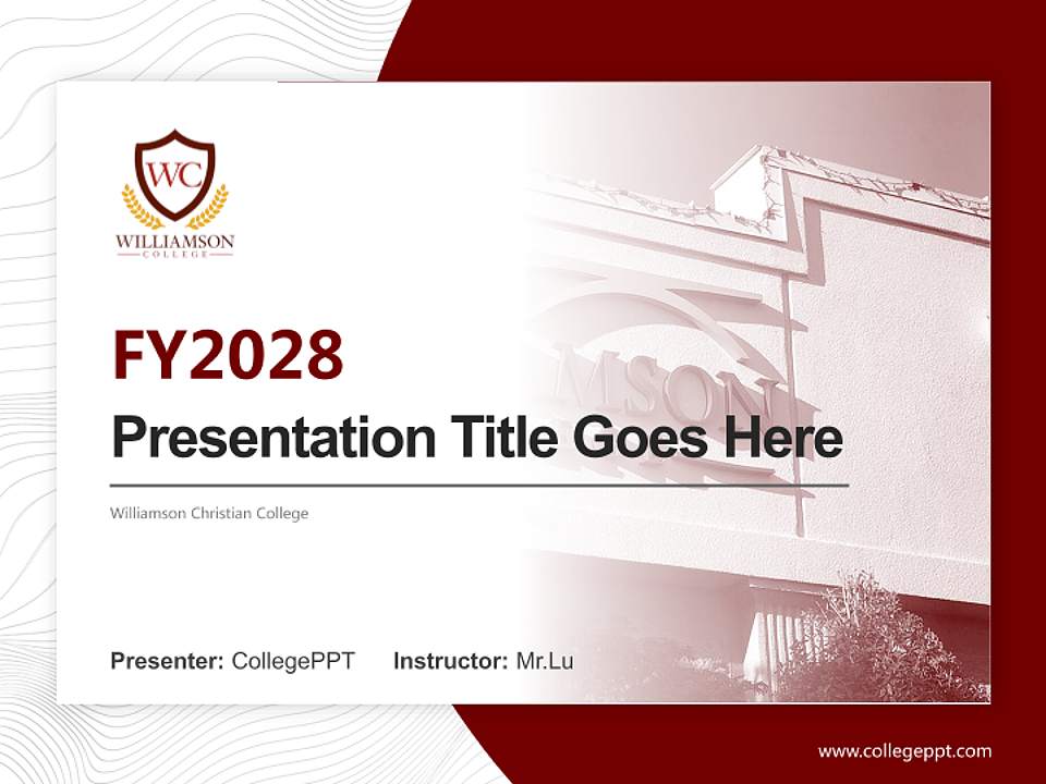 Williamson Christian College Academic Presentation/Research Findings Report PPT Template4:3 ratio PPT effect preview image5