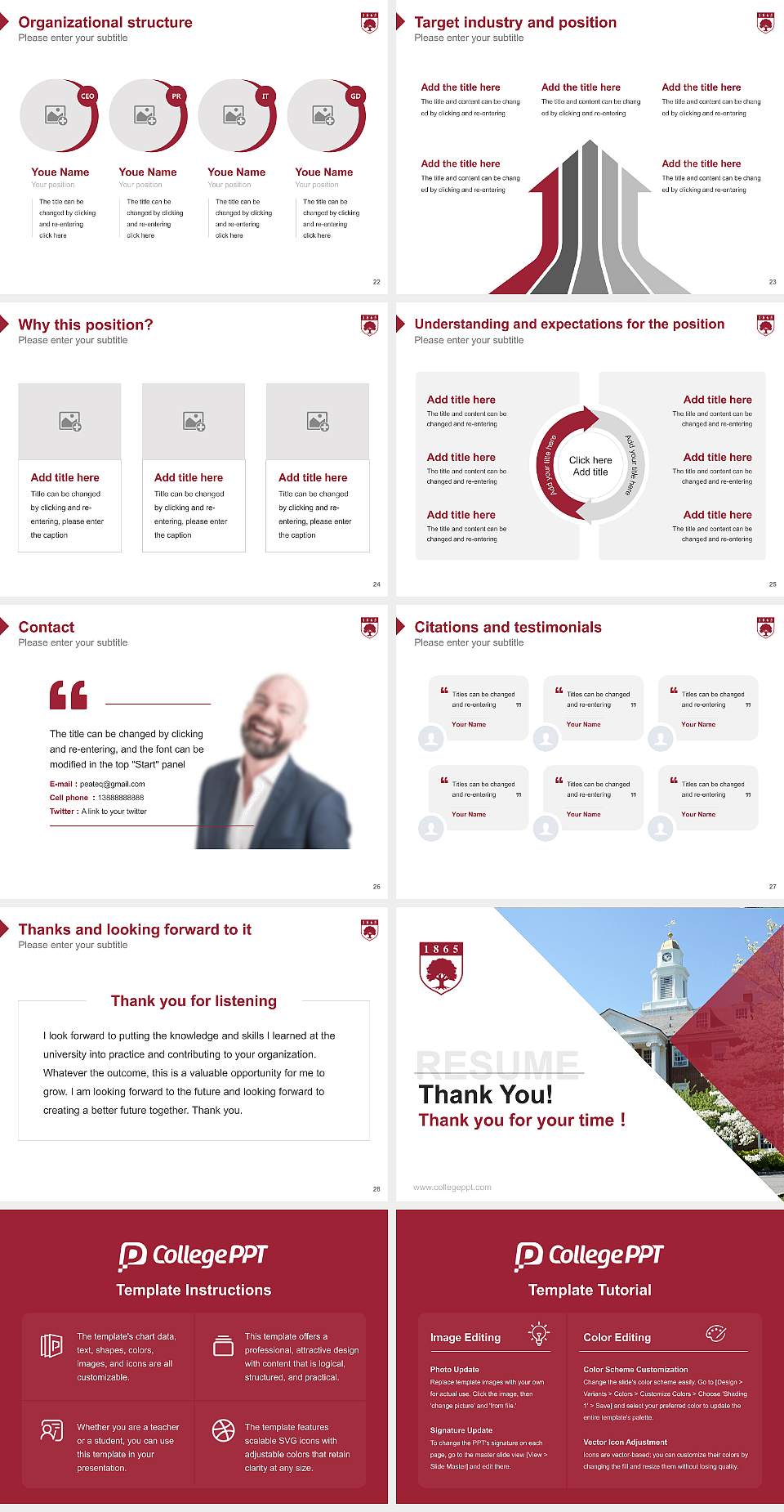 Westminster Choir College Resume PPT Template4:3 ratio PPT effect preview image4