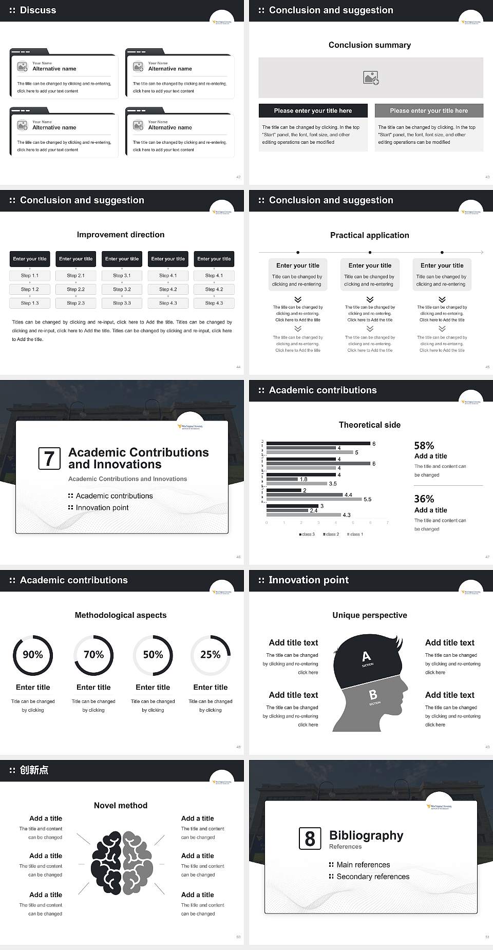 West Virginia University Institute of Technology Graduation Thesis Defense PPT Template4:3 ratio PPT effect preview image6