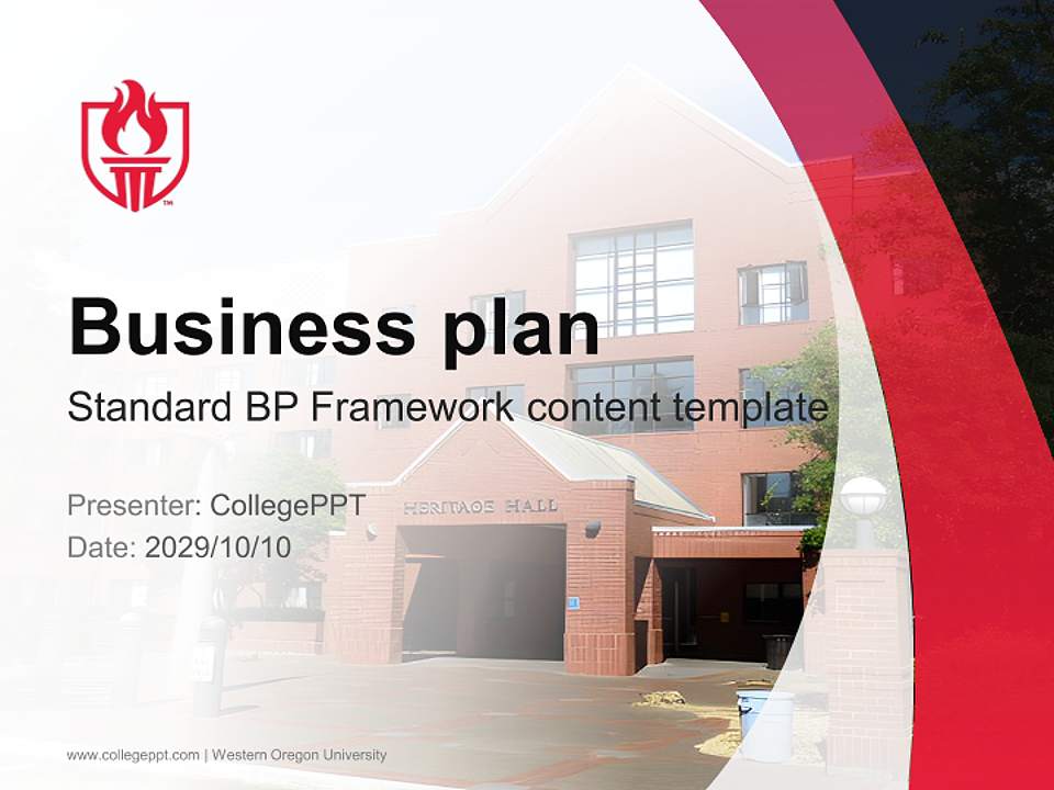Western Oregon University Competition/Entrepreneurship Contest PPT Template4:3 ratio PPT effect preview image9